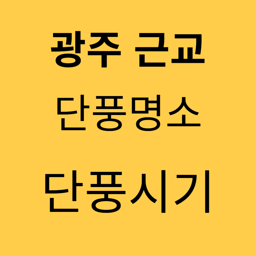 광주 단풍명소, 단풍시기, 단풍구경 가볼만한 곳