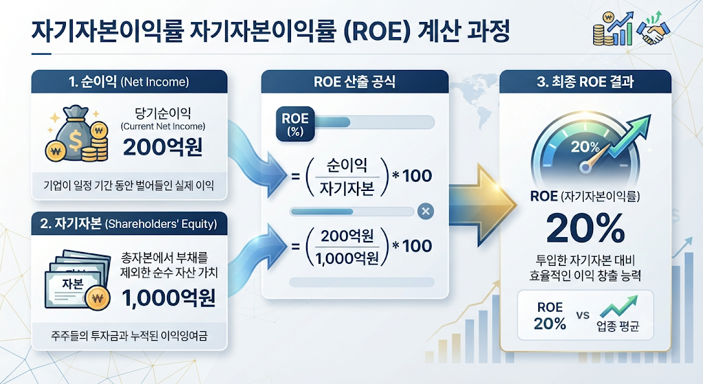 순이익과 자기자본을 이용한 ROE 계산법