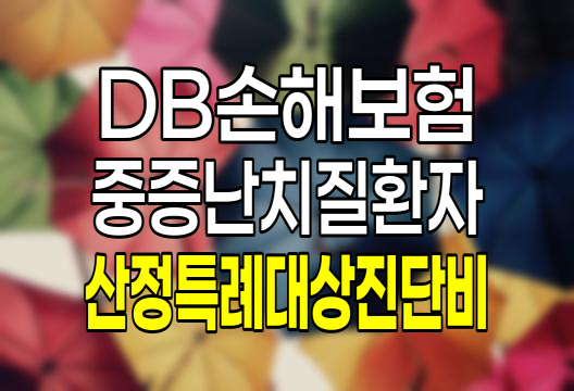 DB손해보험 중증난치질환자산정특례대상진단비 보험 상세 분석 및 가입 가이드