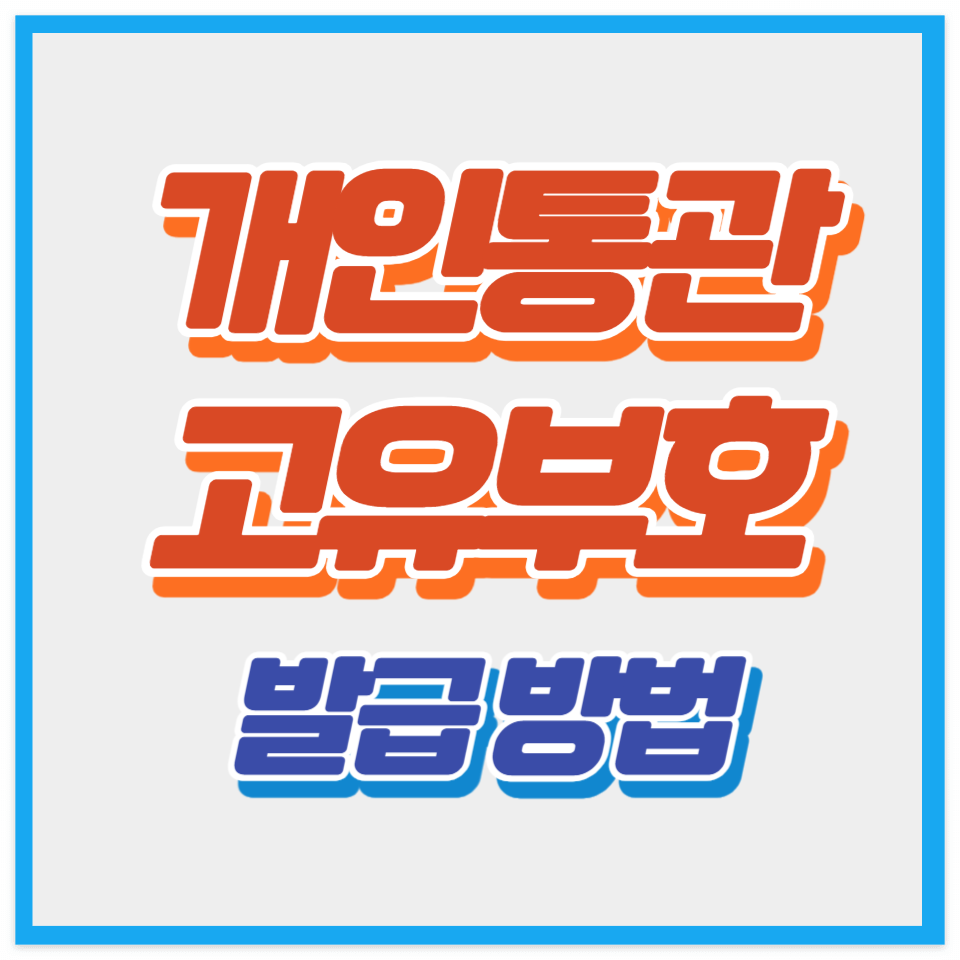 개인통관고유부호 발급