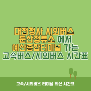 대전청사시외버스둔산정류소에서 예산종합터미널 가는 시외버스 시간표 최신정보