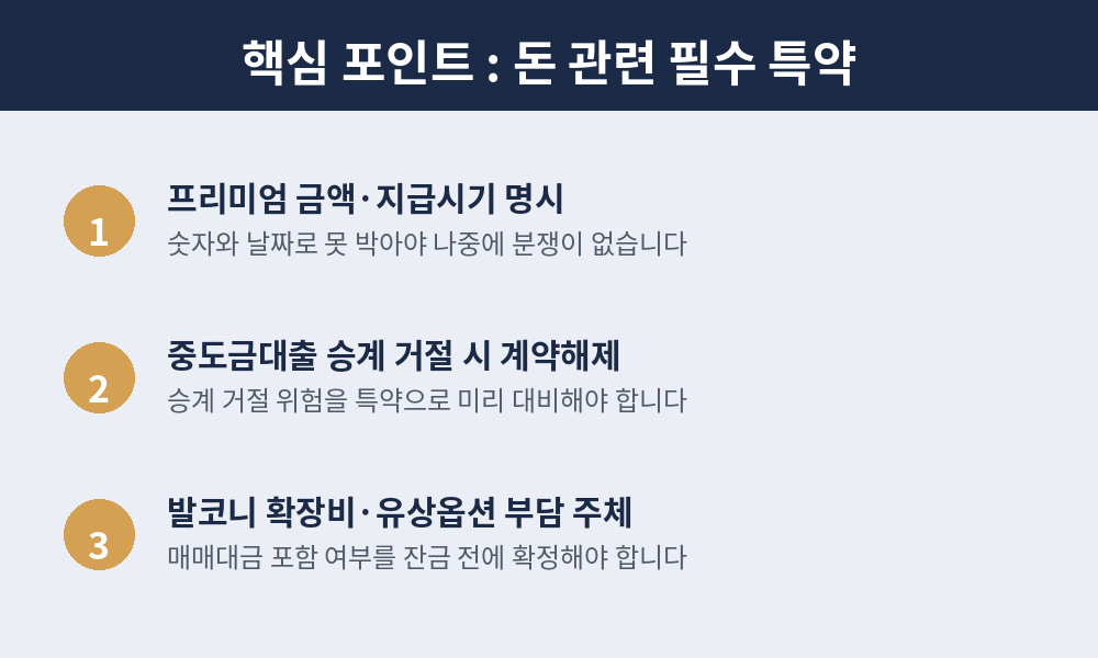 돈 관련 필수 특약