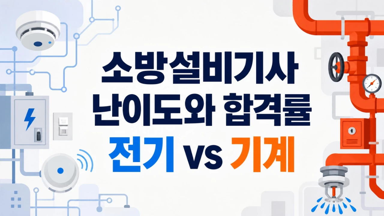 소방설비기사 전기와 기계 분야의 난이도와 합격률을 비교한 대표 이미지