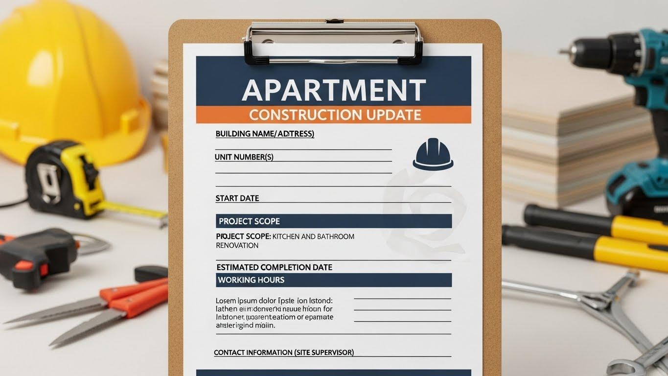 아파트 인테리어 공사 안내문 양식