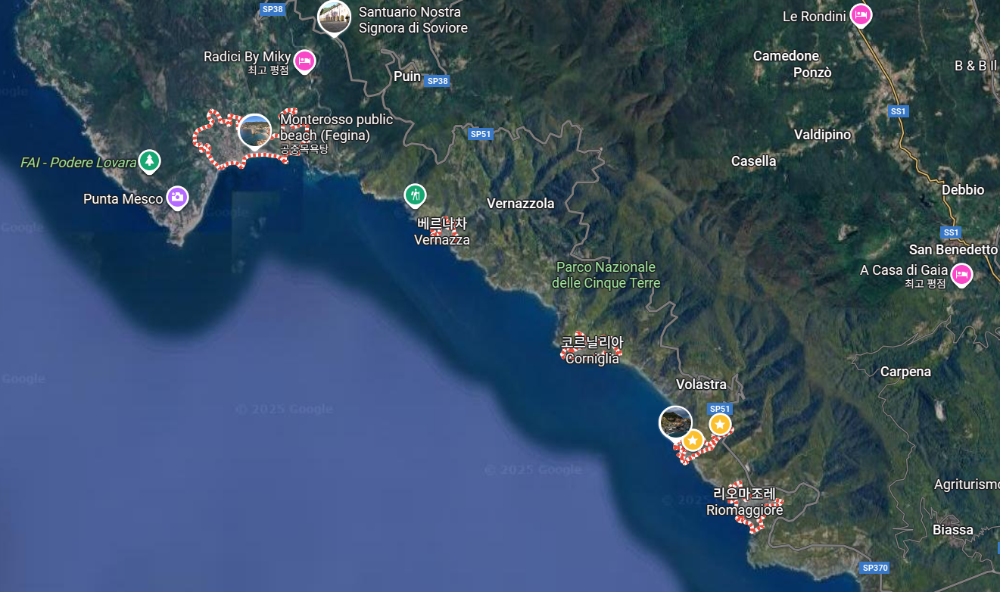 친퀘테레, 마나롤라에 가다.