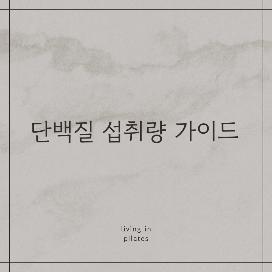 단백질 섭취량 가이드