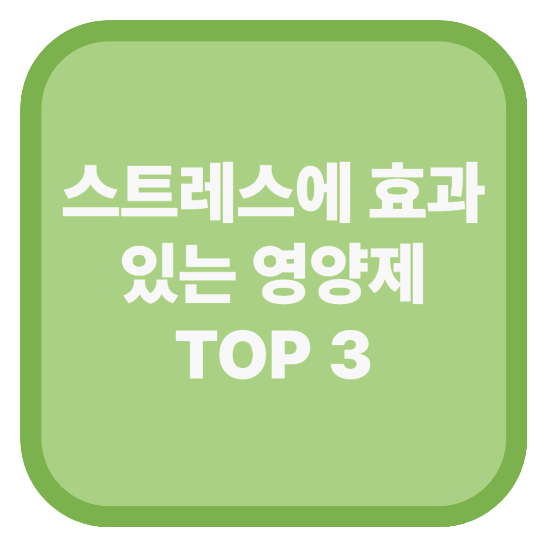 스트레스에 효과 있는 영양제 TOP 3