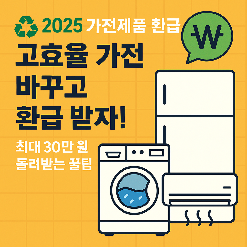 2025 가전제품 환급 제도 총정리! 놓치면 손해!