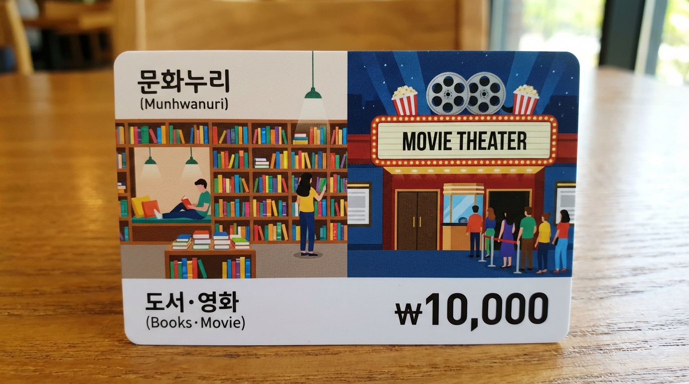 도서 구매와 영화 관람 혜택을 상징하는 서점과 영화관 이미지