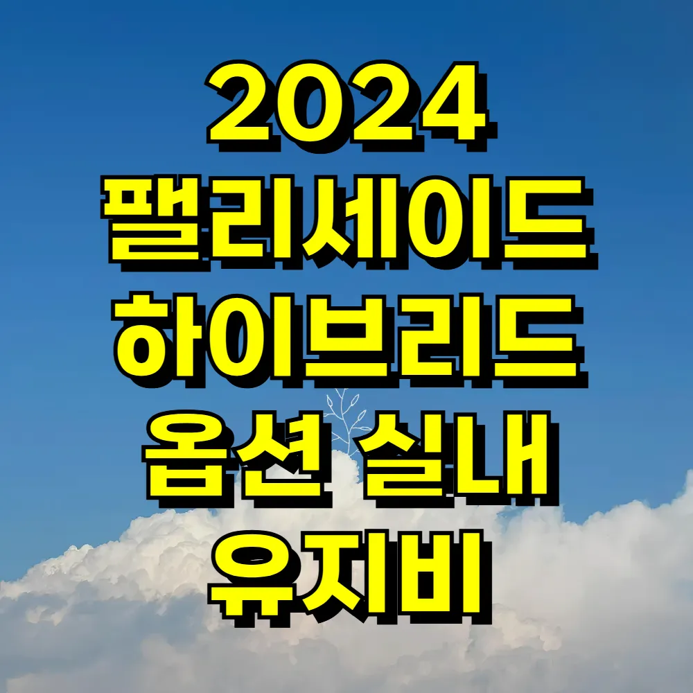 2024 팰리세이드 하이브리드 옵션 실내 유지비