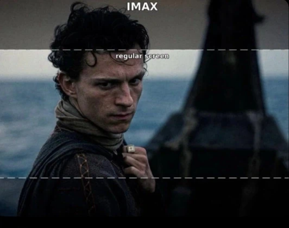 오디세이 IMAX 1.43대1 확장 화면과 일반 스크린 화면비 차이 비교