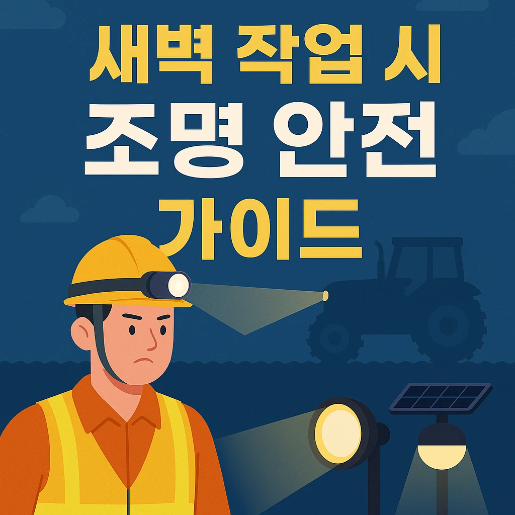농작업안전관리 : 새벽 농작업, 조명 없인 절대 안 됩니다