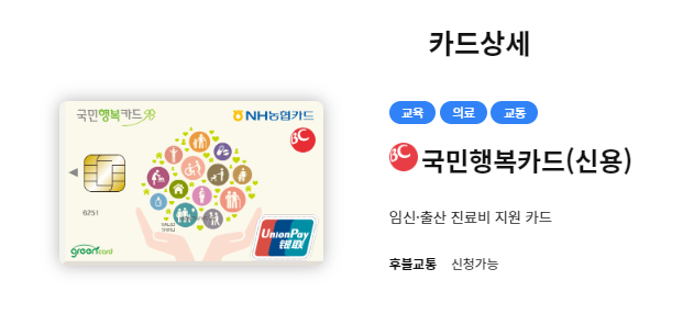 국민행복카드 카드사별 혜택 조건 알아보기 (롯데, KB 국민, 삼성, 우리, IBK, 신한, NH농협 비씨)