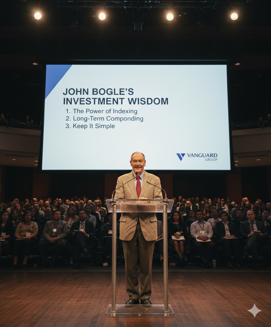 인덱스 펀드의 창시자 존보글, 그는 장기투자와 분산투자를 강조합니다.
