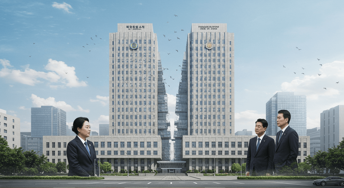 대한민국 검찰청 건물이 해체되어 두 개의 새로운 기관으로 분리되는 모습 2 