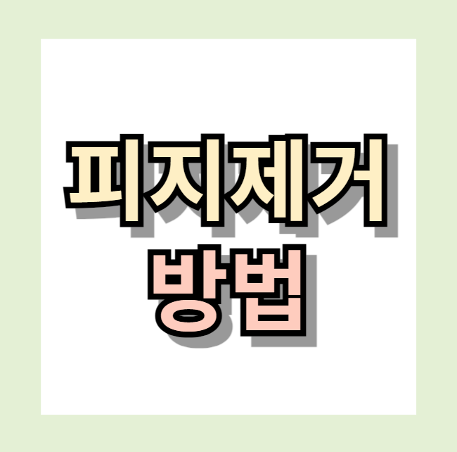 < 피지제거 방법 >알아보세요!