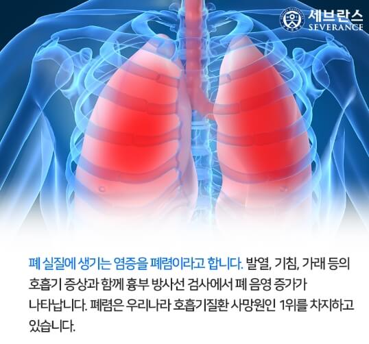 폐렴에관한설명(출처-세브란스)