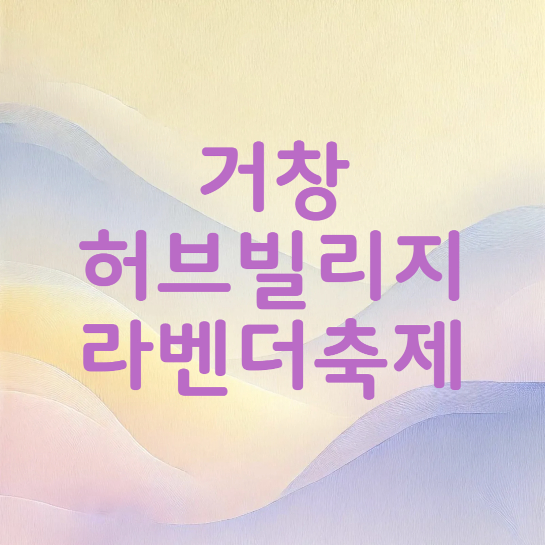 거창 허브빌리지 라벤더 축제 방문 정보