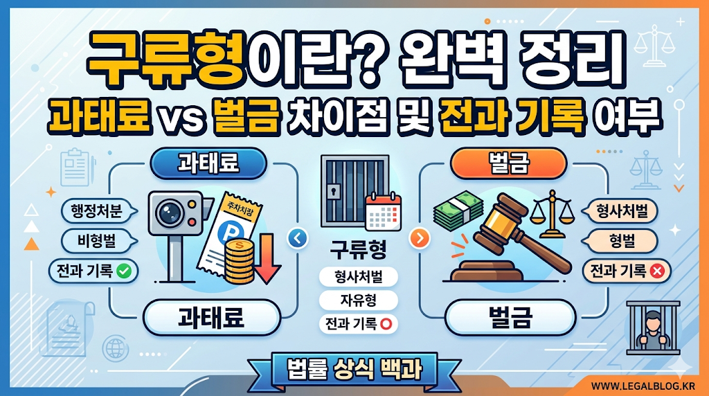 구류형이란? 과태료 벌금 차이점 및 전과 기록 여부 완벽 정리