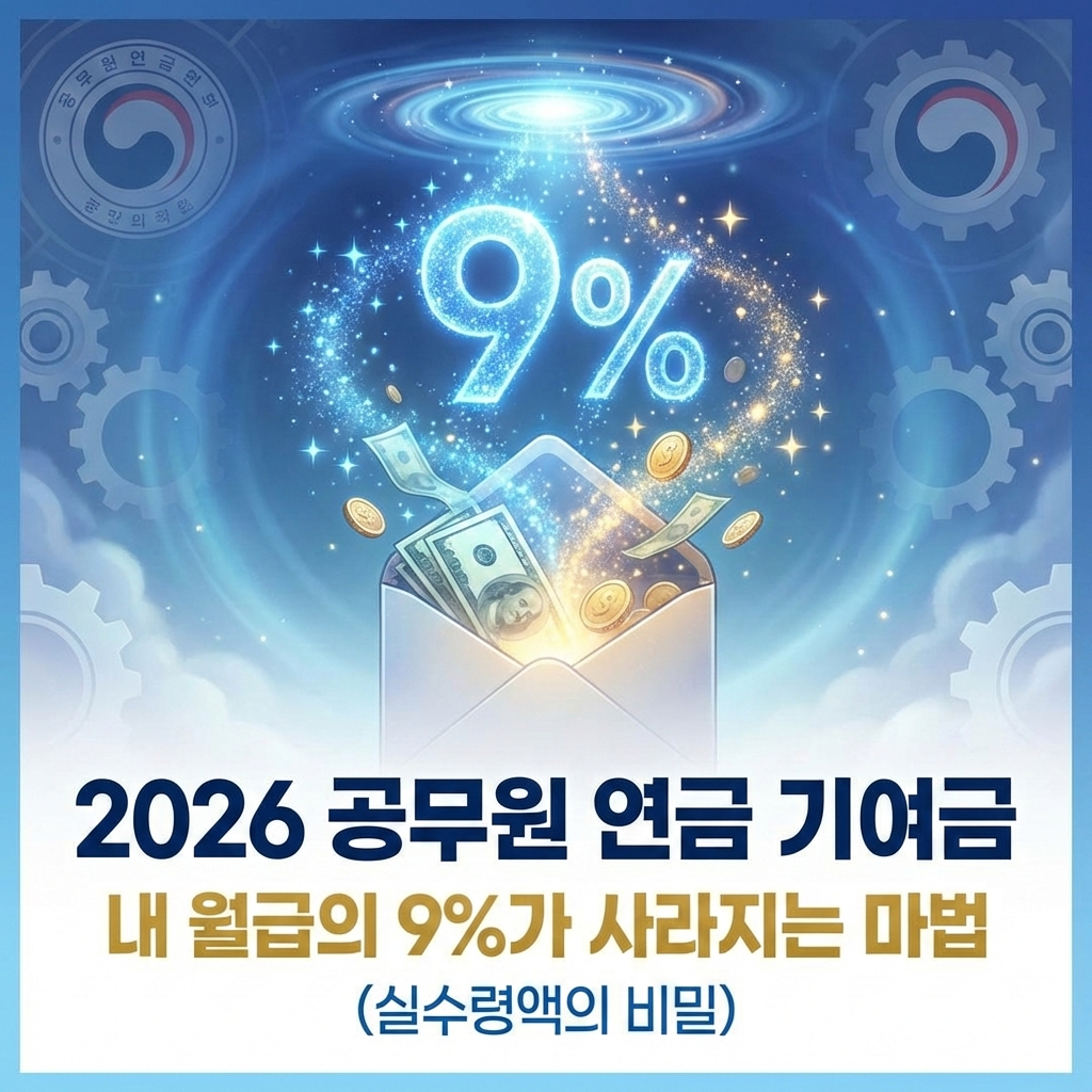 2026 공무원 연금 기여금 공제액, 내 월급의 9%가 사라지는 마법 (실수령액의 비밀)