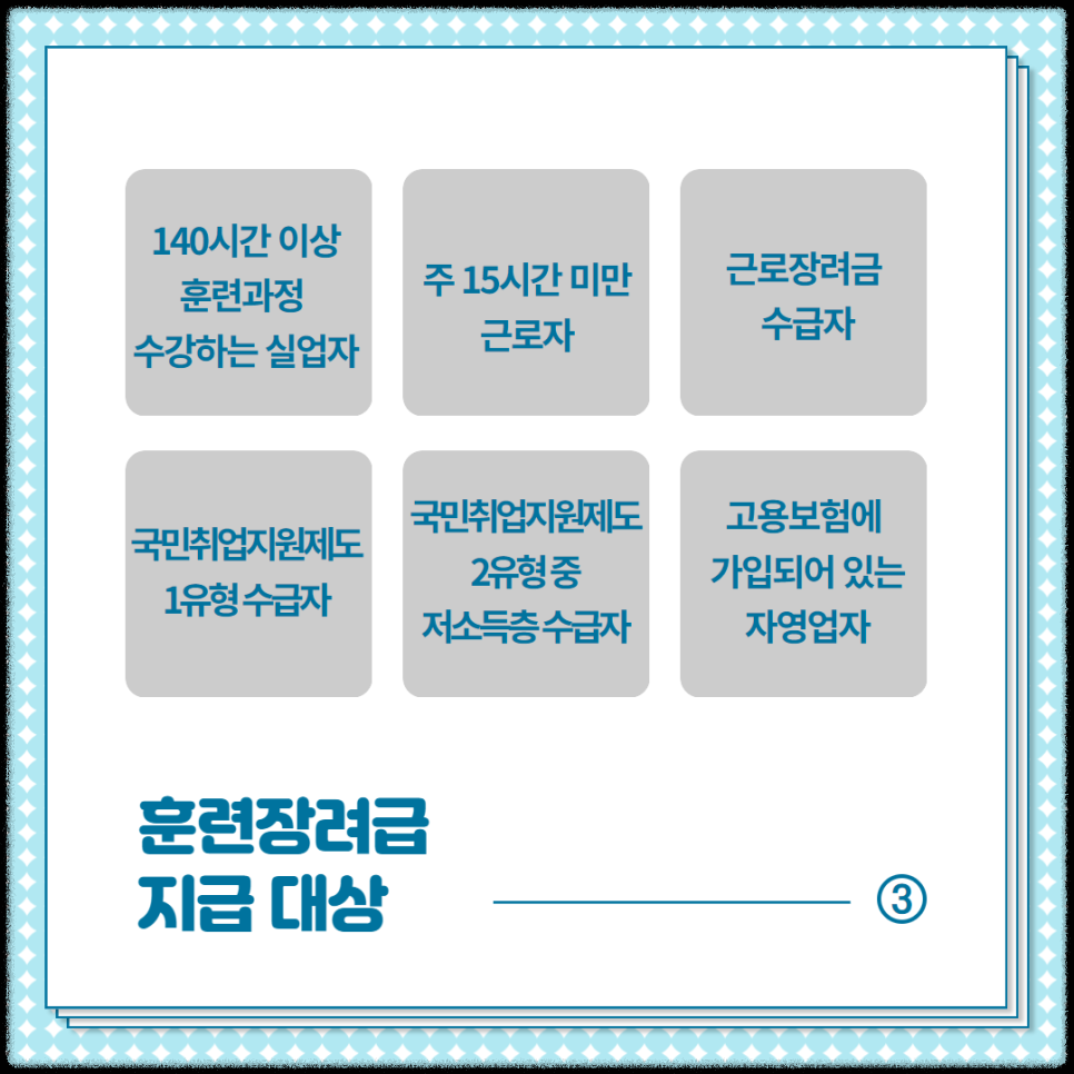 훈련장려금 지급 대상