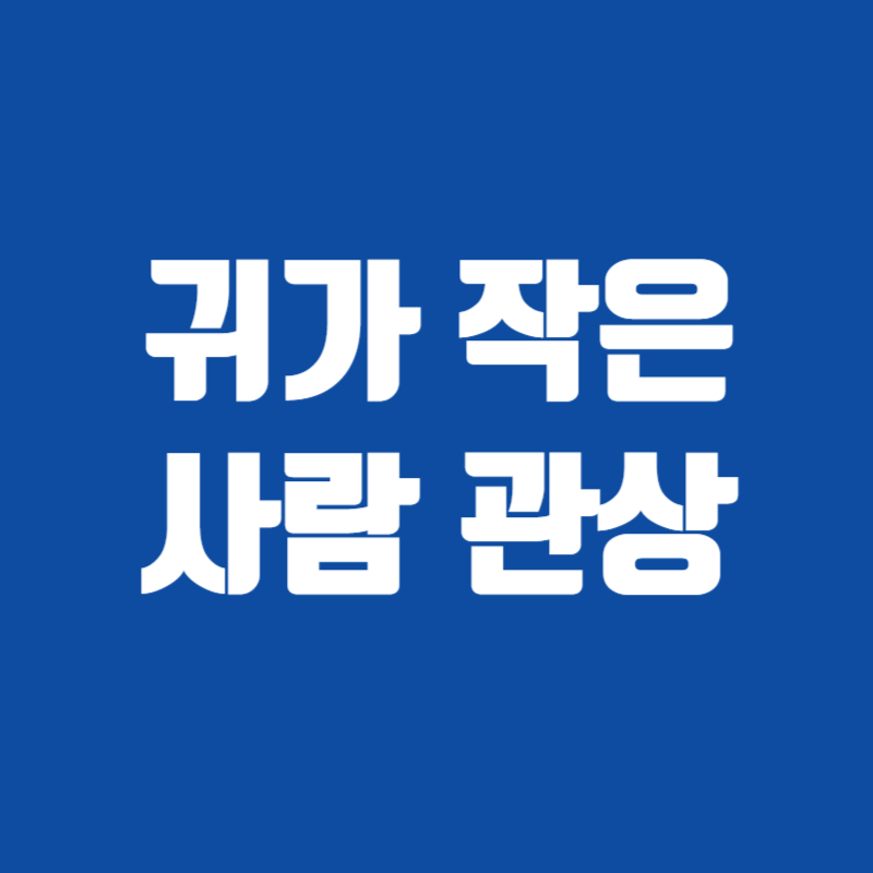 귀가 작은 사람 관상