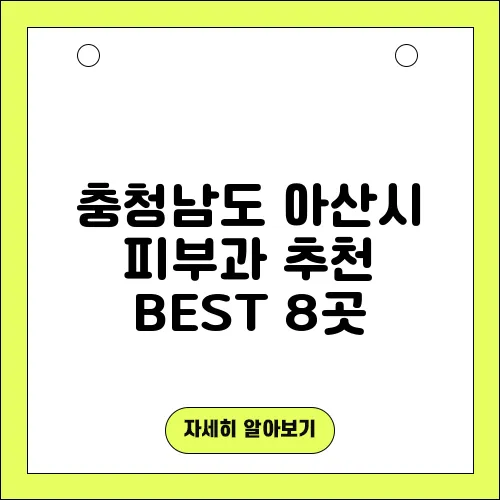 충청남도 아산시 피부과 추천 BEST 8곳