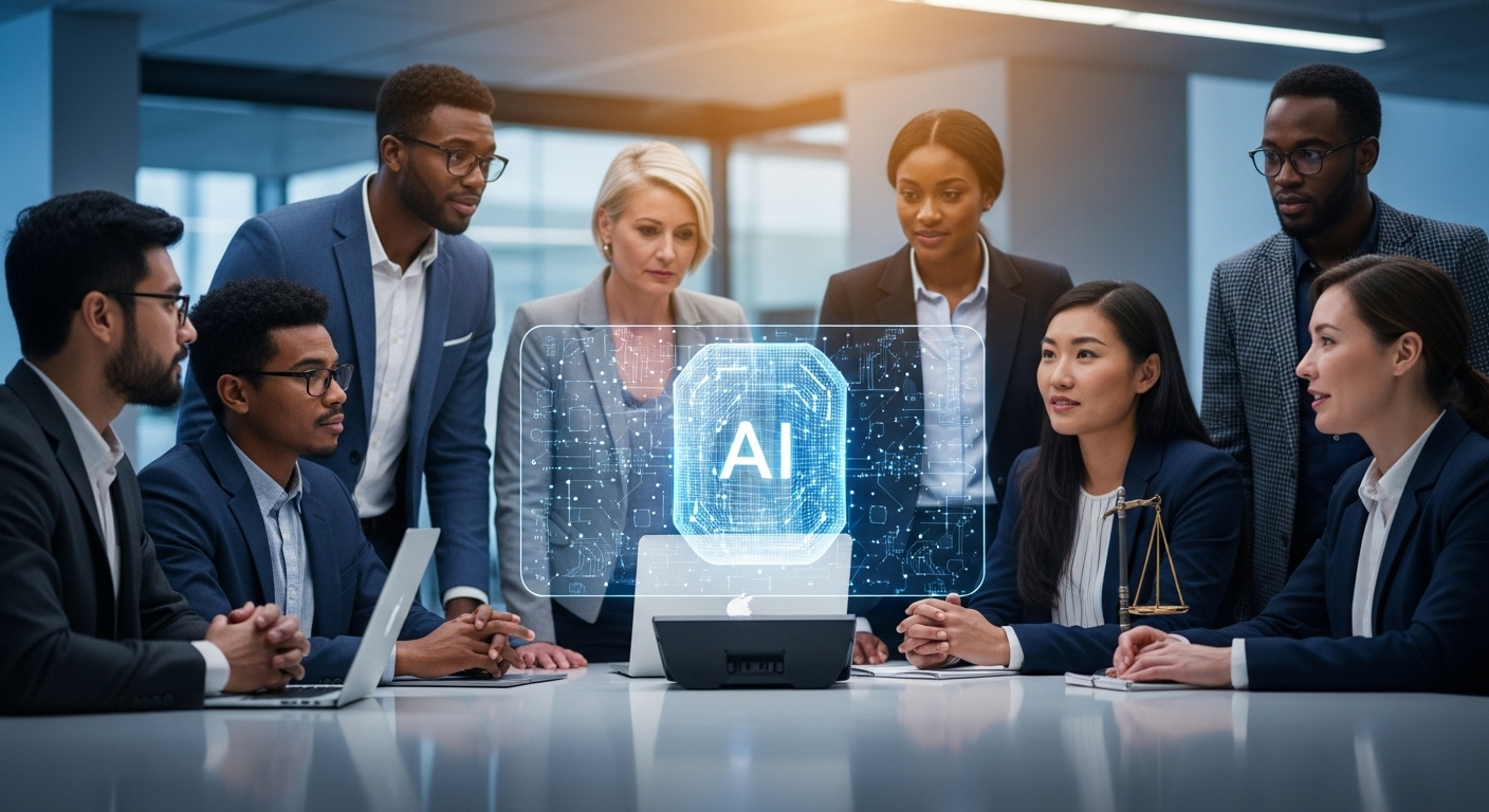 AI 모델을 중심으로 AI 윤리와 거버넌스를 논의하는 다양한 분야의 전문가들이 모인 모습.