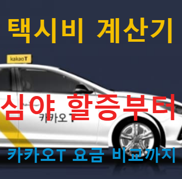 택시비 계산기! 심야 할증과 카카오T 요금 비교까지