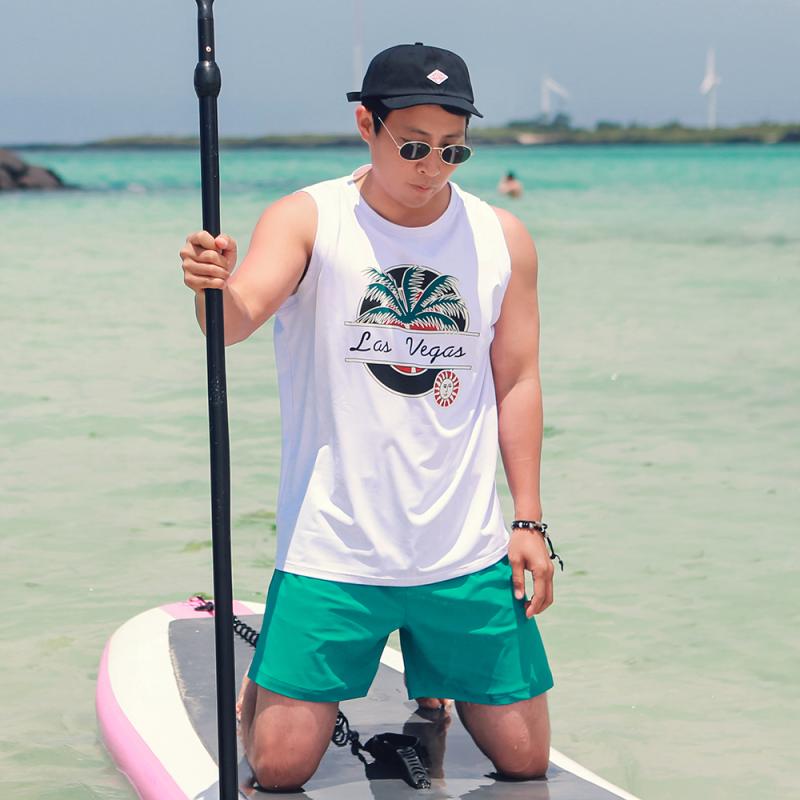 비치팜 남성 비치웨어 민소매 래쉬가드 루즈핏 라라