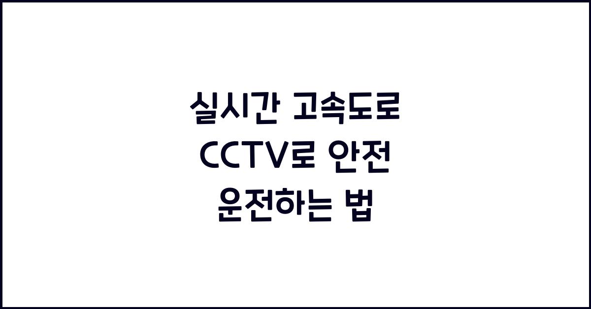 실시간 고속도로 cctv