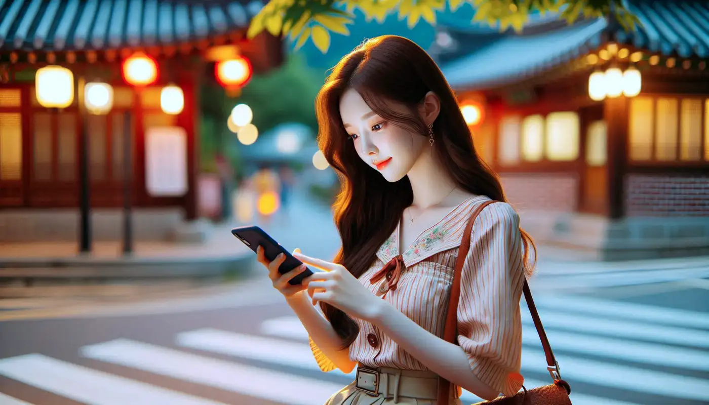 갤럭시-캠퍼스-스토어-할인율을-알아보는-여성의-모습