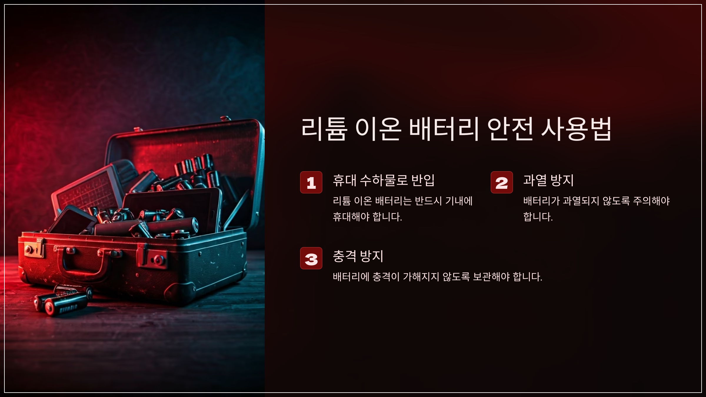 리튬 이온 배터리 안전 사용법