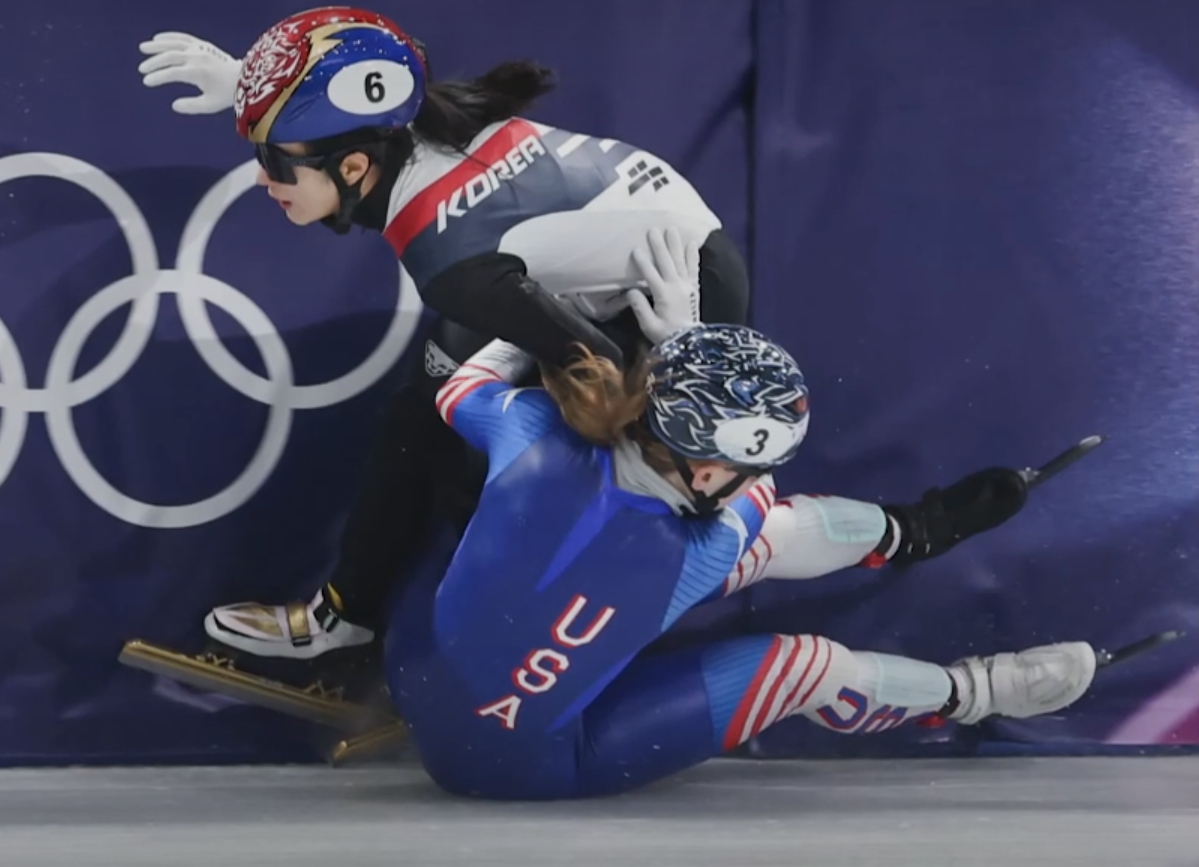 김길리 밀라노 쇼트트랙 혼성계주 경기 장면
