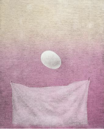 황규백 <분홍색 손수견과 달걀> 1973