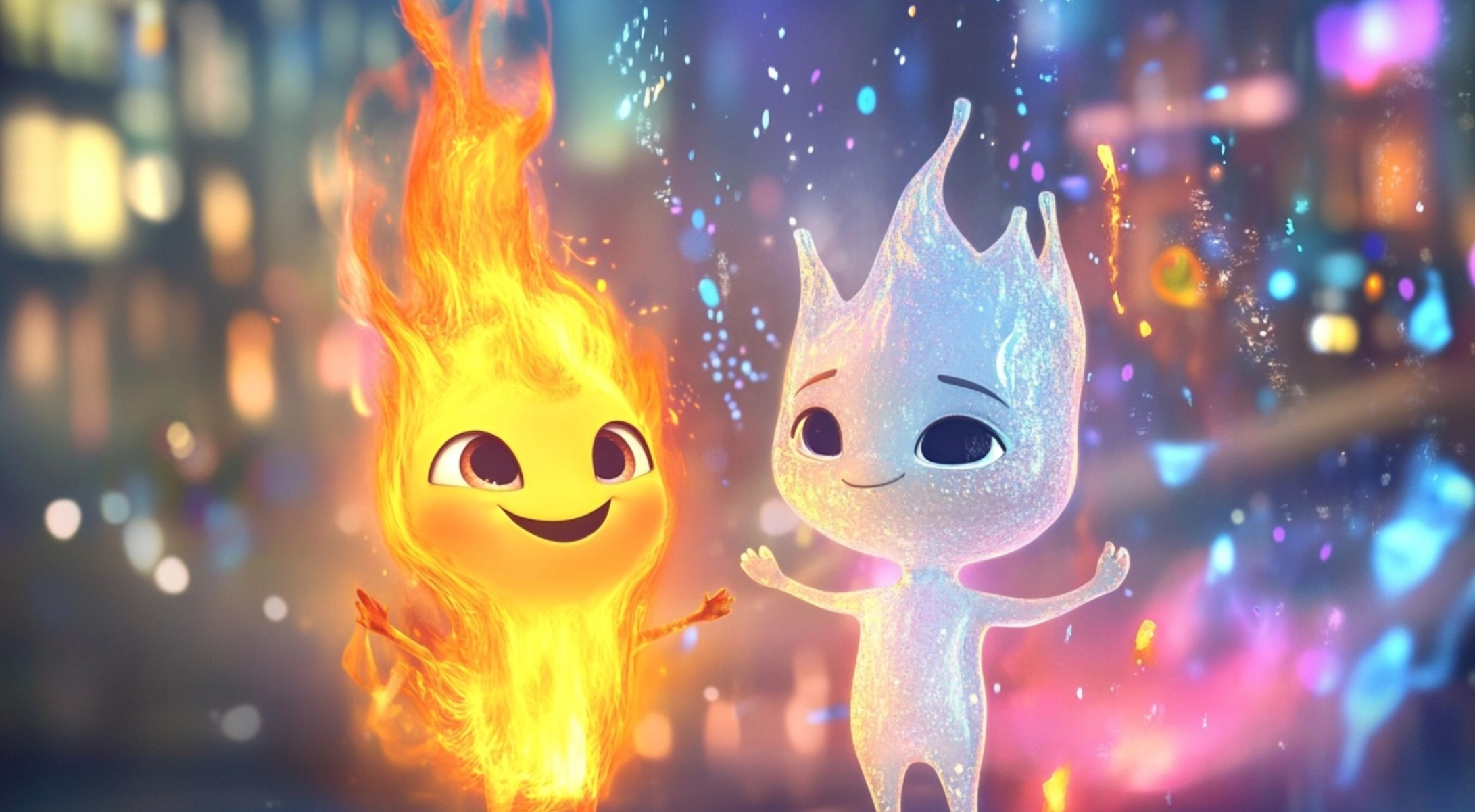 엘리멘탈 느낌의 애니메이션의 한 장면