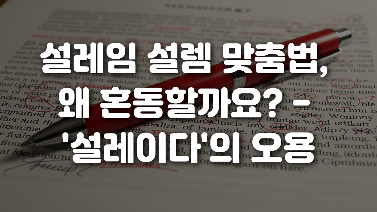 설레임 설렘 맞춤법 왜 혼동할까요 설레이다 의 오용