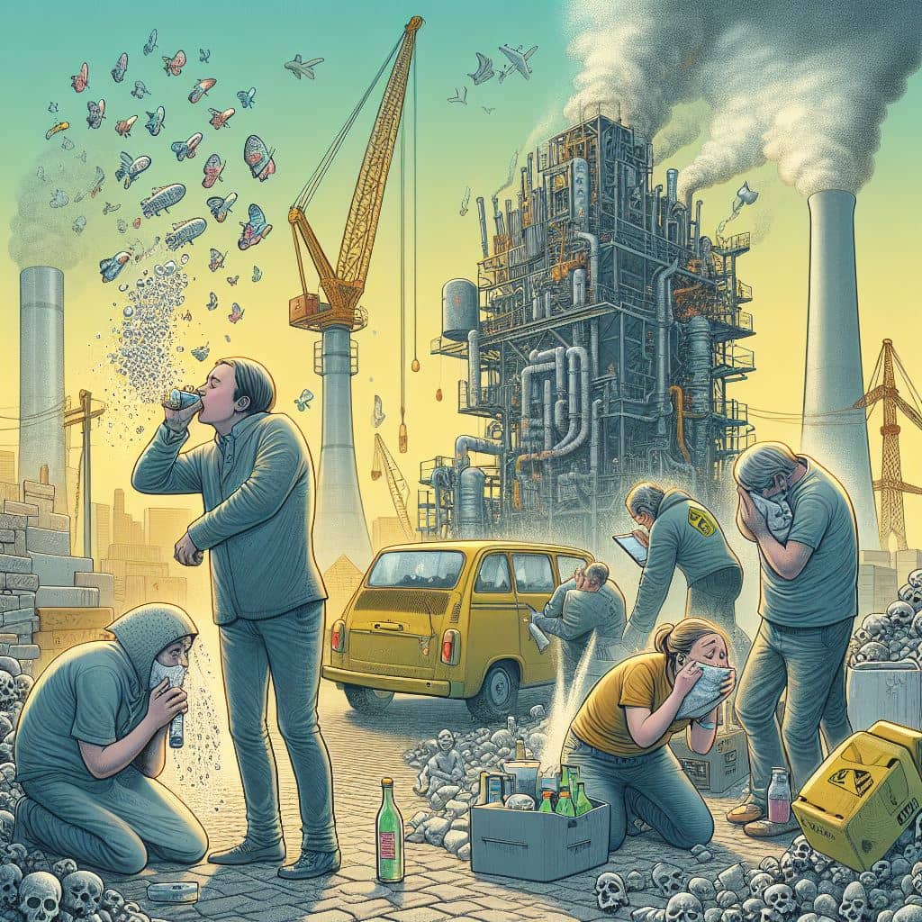 중금속 오염으로 아파하는 사람들