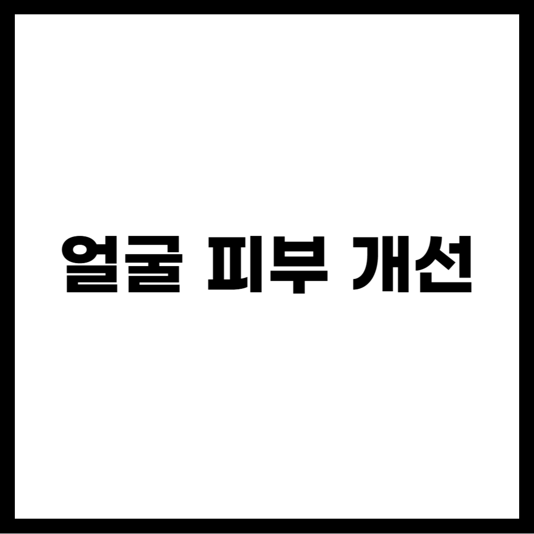 얼굴 피부 개선