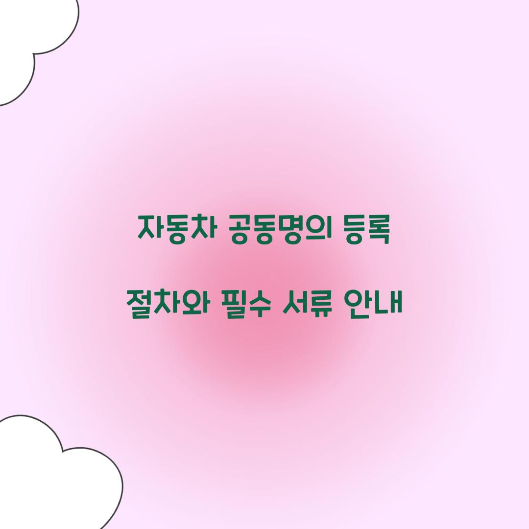 자동차 공동명의 등록