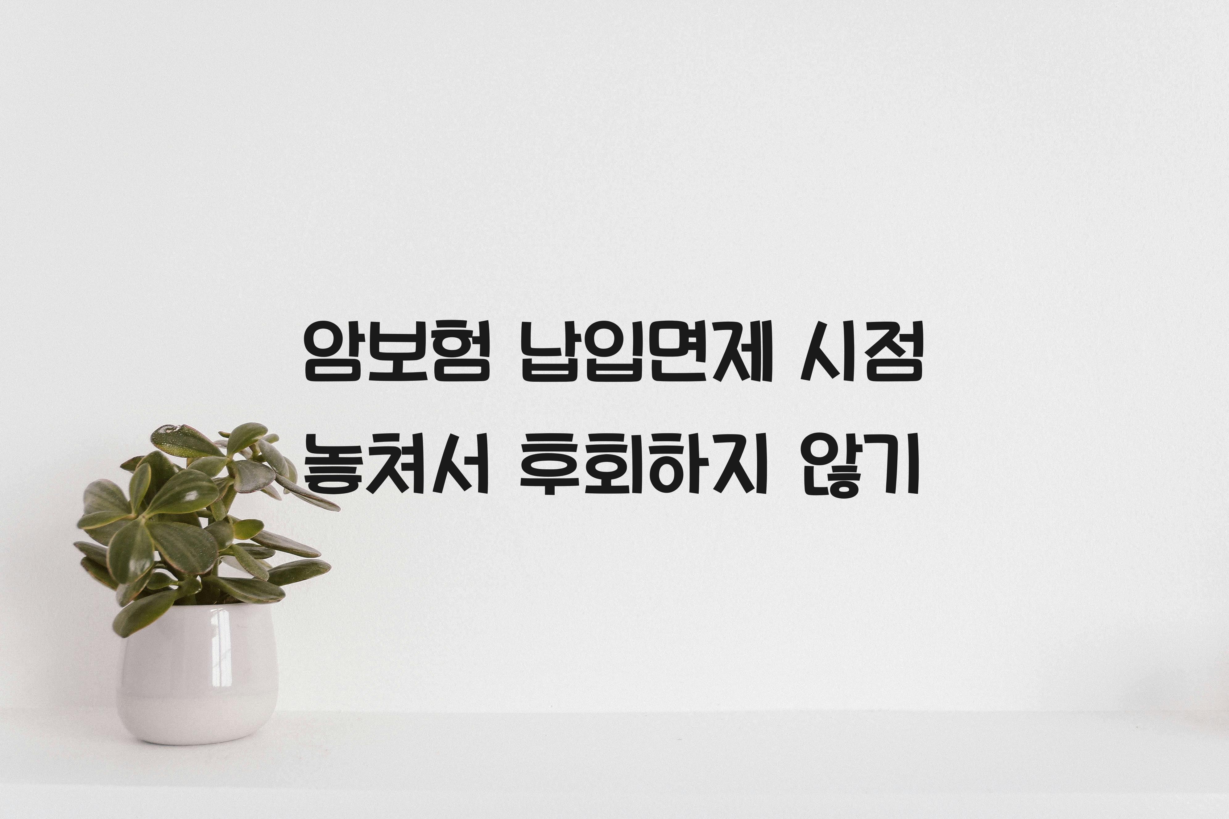 암보험 납입면제 시점