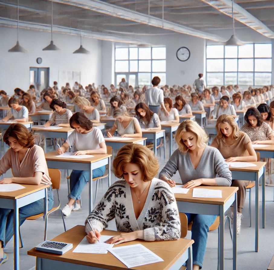 요양보호사 시험치는 장면