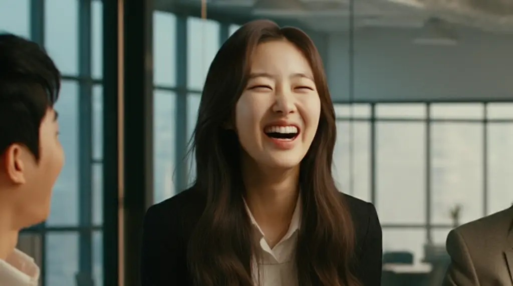 환하게 웃는 여성