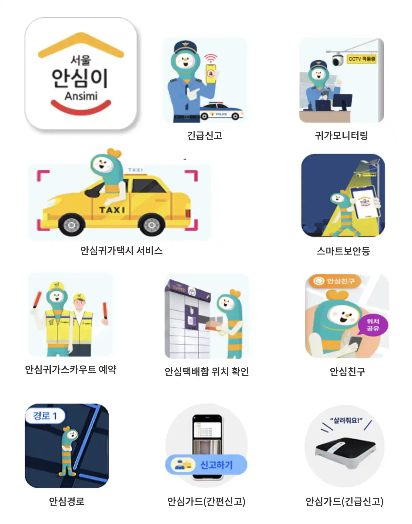 서울 안심이 앱 활용
