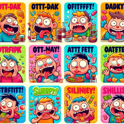 다양한 표정과 감정을 표현하는 만화 캐릭터 이모티콘