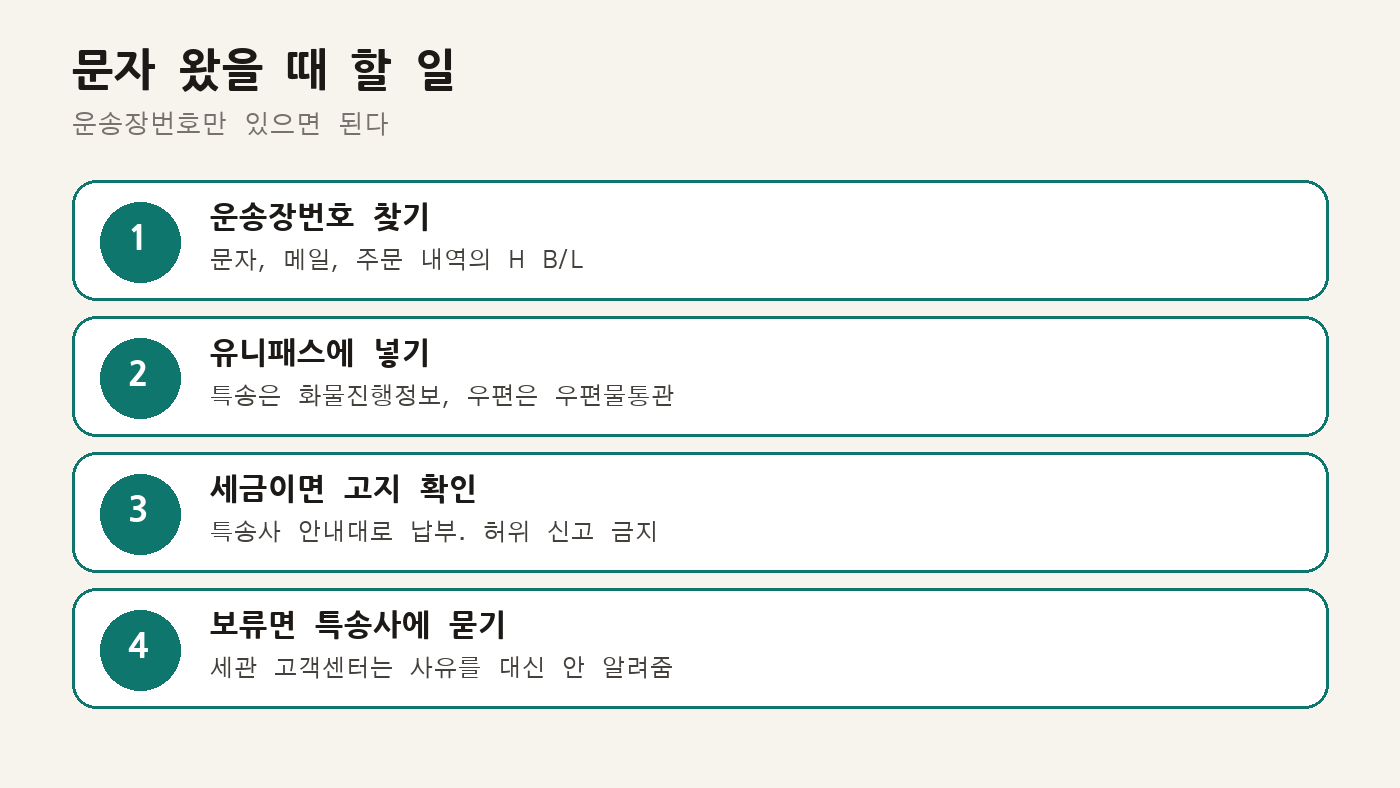 문자 왔을 때 할 일