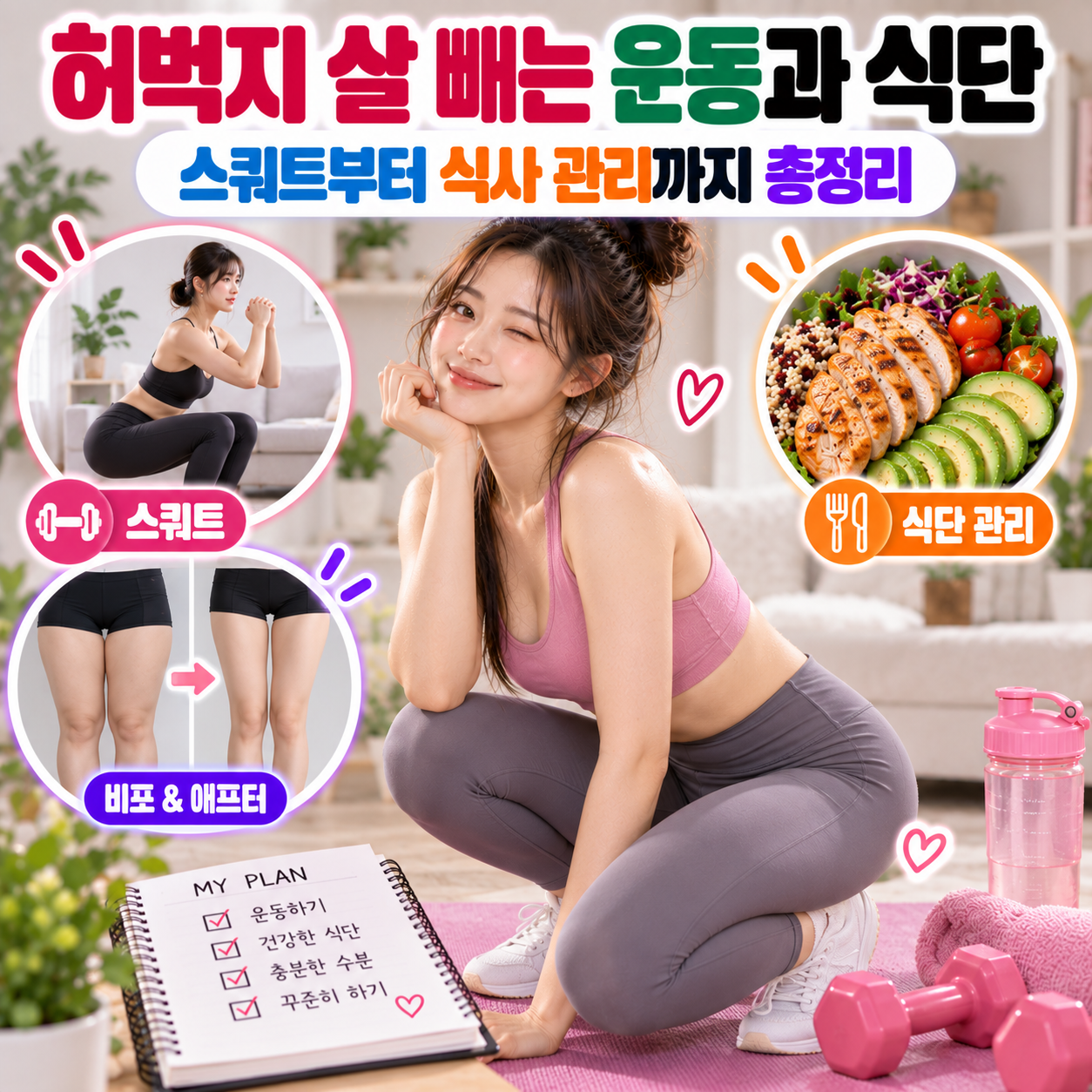 허벅지 살 빼는 운동과 식단