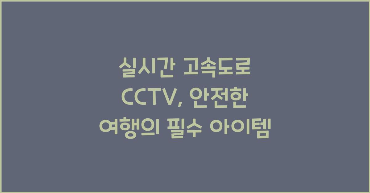 실시간 고속도로 cctv