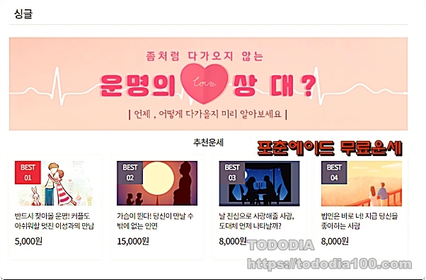 포춘에이드- 싱글에관한운세