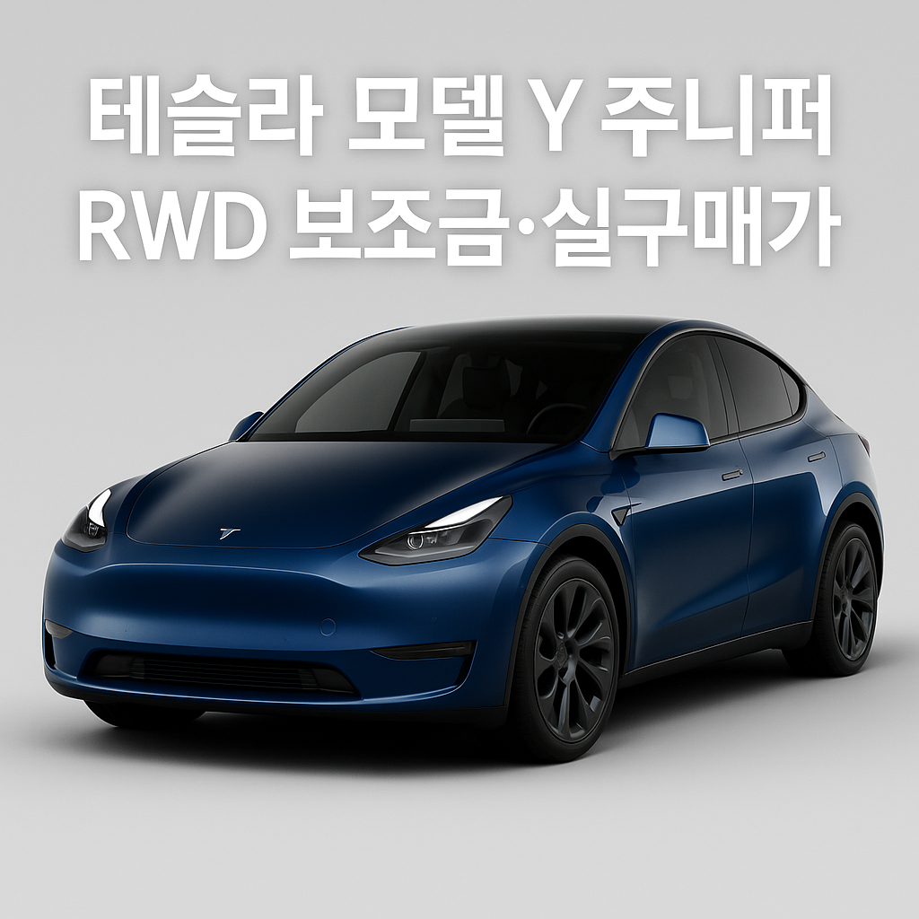 테슬라 모델 Y 주니퍼 RWD 보조금, 실구매가